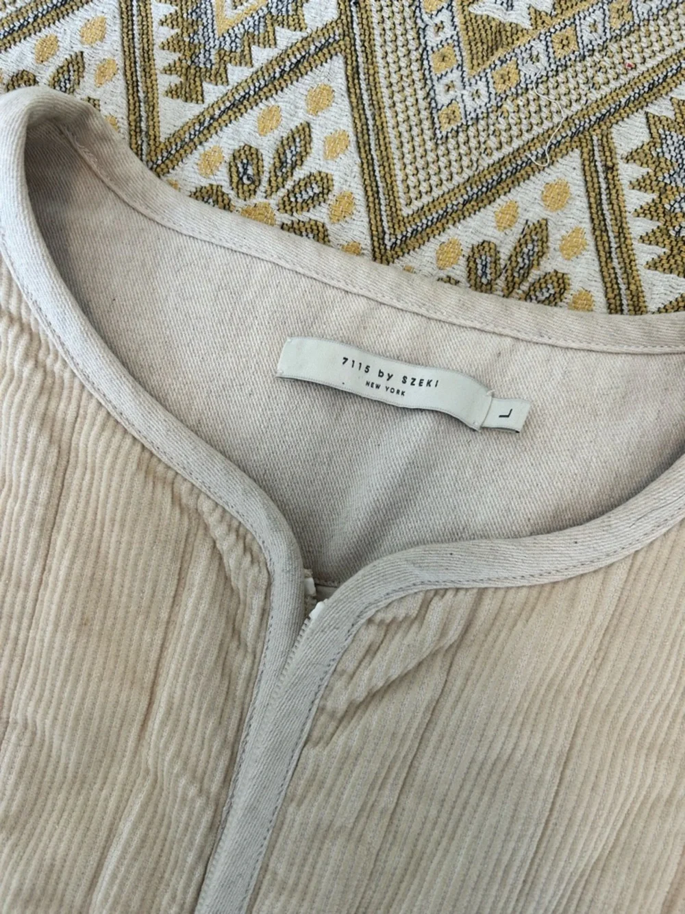 7115 by Szeki Cord Vest (in beige) - Picture 4 of 6